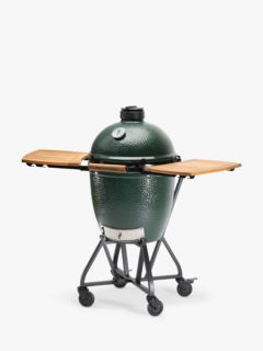 Big Green Egg Large BBQ & Acacia Wood Shelves Nest Bundle with ConvEGGtor & Cover