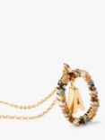 PDPAOLA Alphabet Initial Crystal Pendant Necklace, Gold/Multi