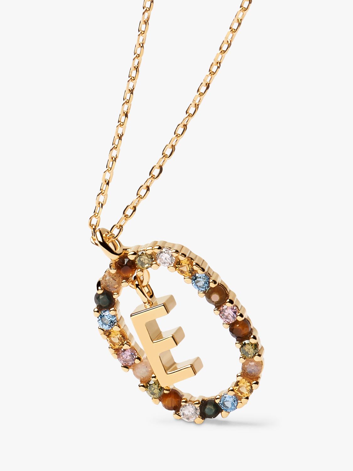 Buy PDPAOLA Alphabet Initial Crystal Pendant Necklace, Gold/Multi Online at johnlewis.com