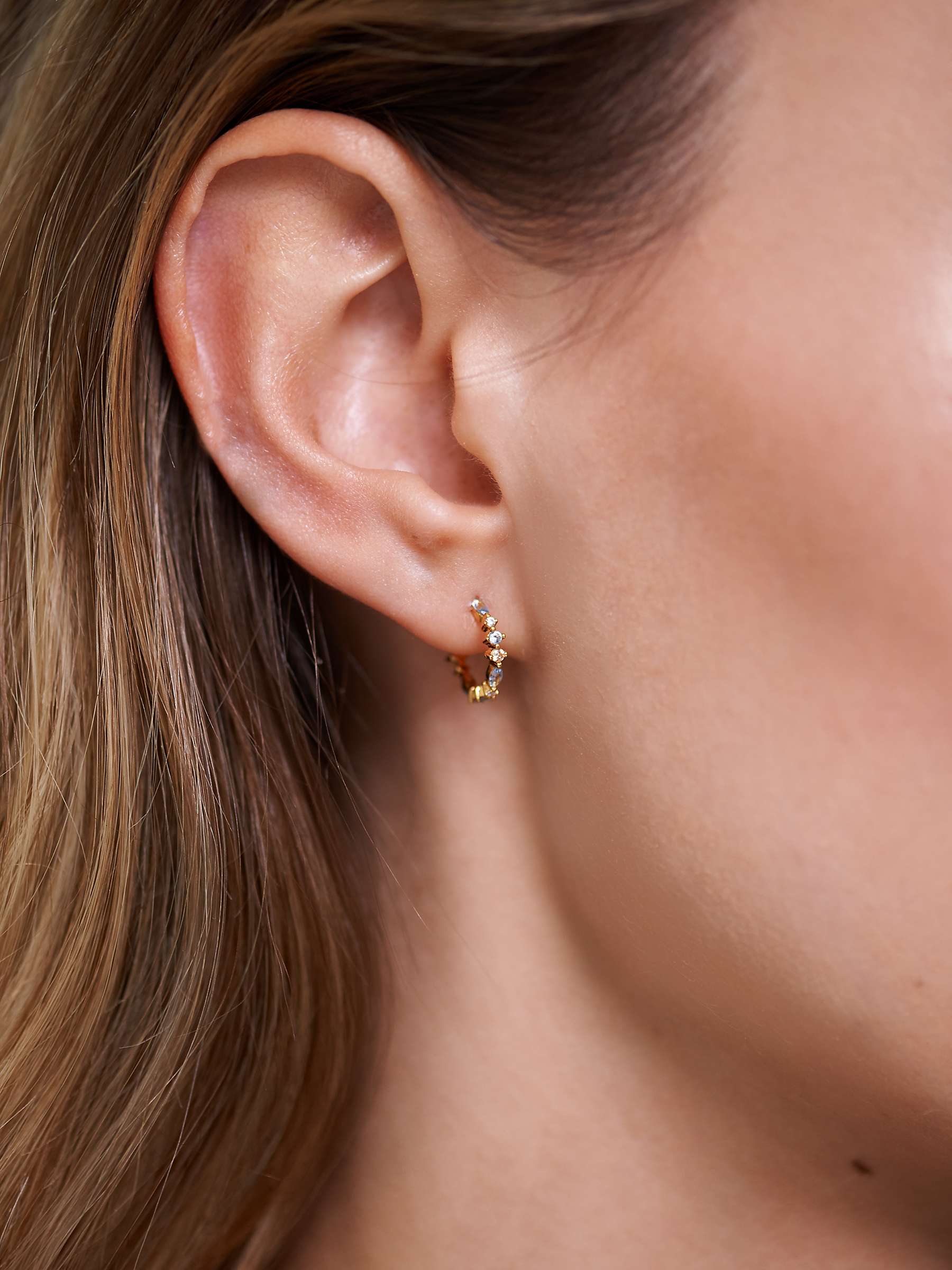 PDPAOLA Ombre Hoop Earrings, Gold/Multi