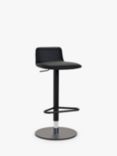 Connubia by Calligaris Riley Gas Lift Adjustable Faux Leather Bar Stool, Black