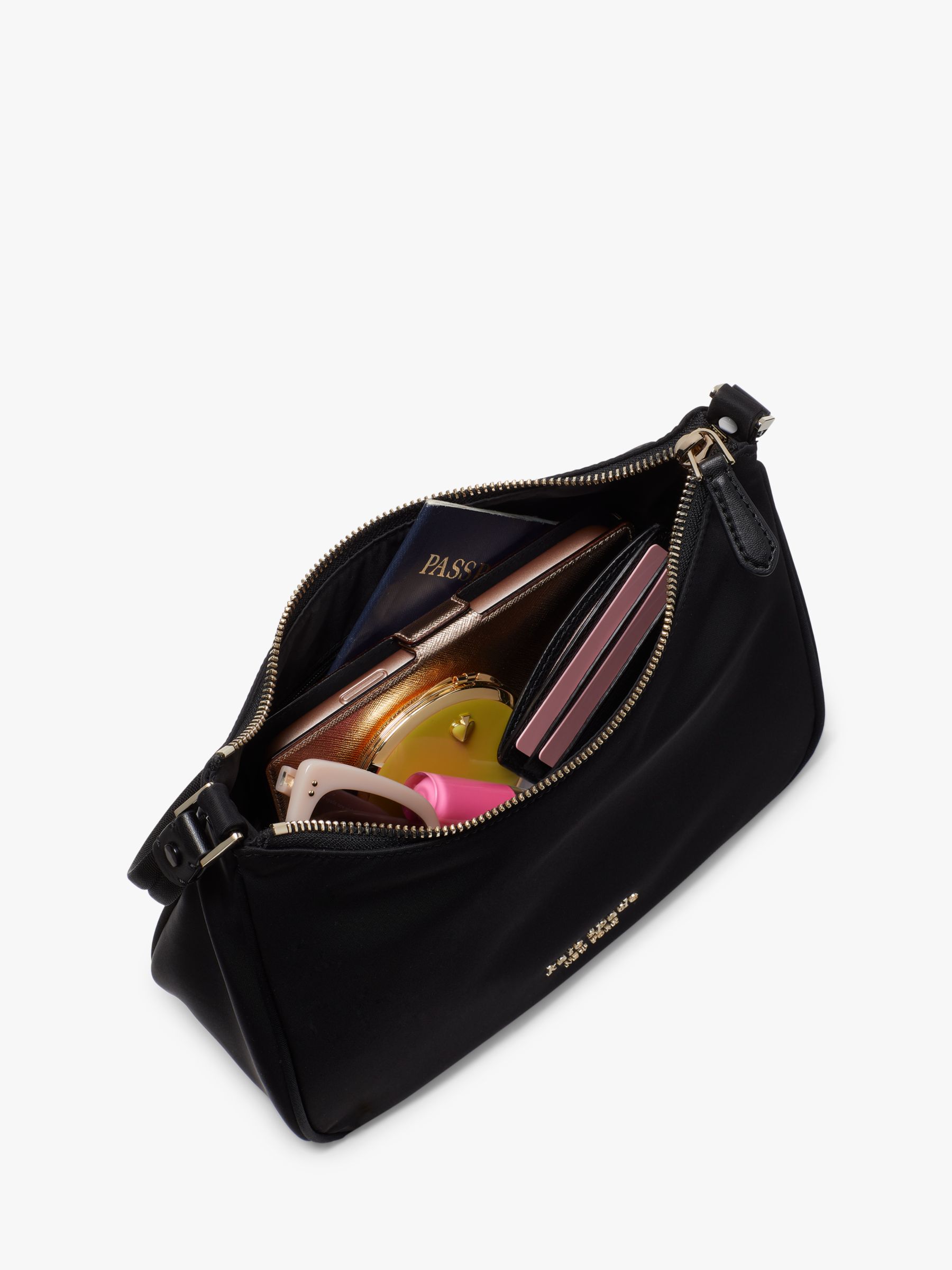kate spade new york Nylon Shoulder Bag, Black at John Lewis & Partners