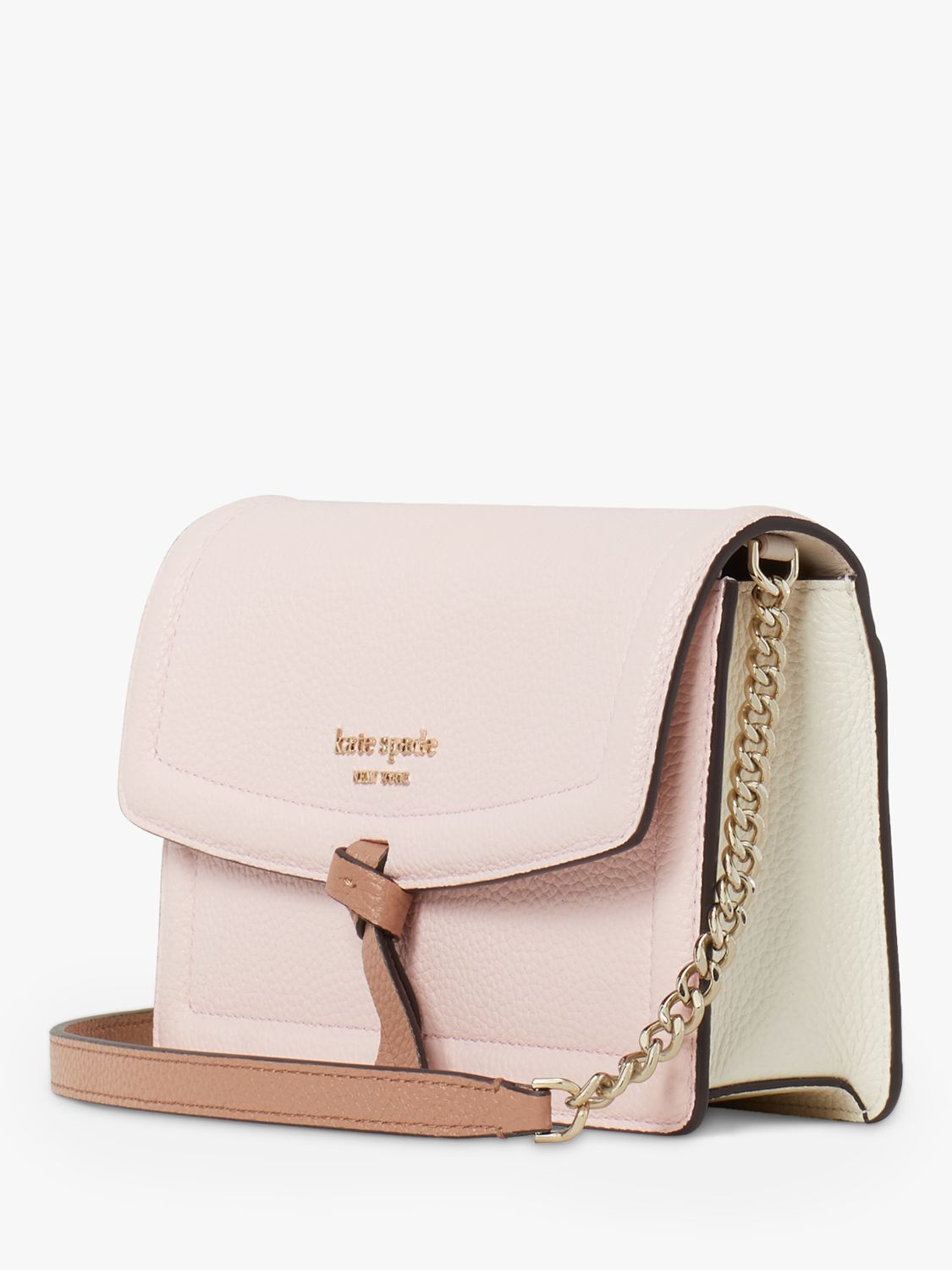 kate spade new york Knott Leather Chain Cross Body Bag, Chalk Pink at ...