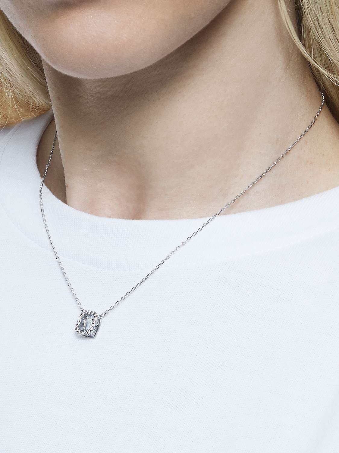 Buy Swarovski Millenia Octagonal Pendant Necklace, Silver/Clear Online at johnlewis.com