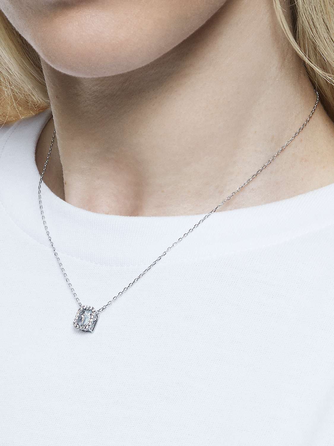 Buy Swarovski Millenia Octagonal Pendant Necklace, Silver/Clear Online at johnlewis.com