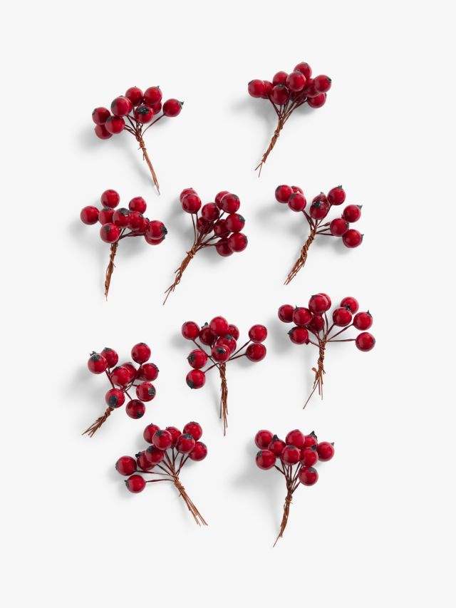 Snow Red Berry Stem, Berry Pick for Wreaths, Berry Picks for