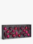 John Lewis & Partners Gemstone Forest Baubles, Box of  20, Pink