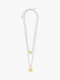 Joma Jewellery Luella Double Star Beaded Layered Necklace, Silver/Gold