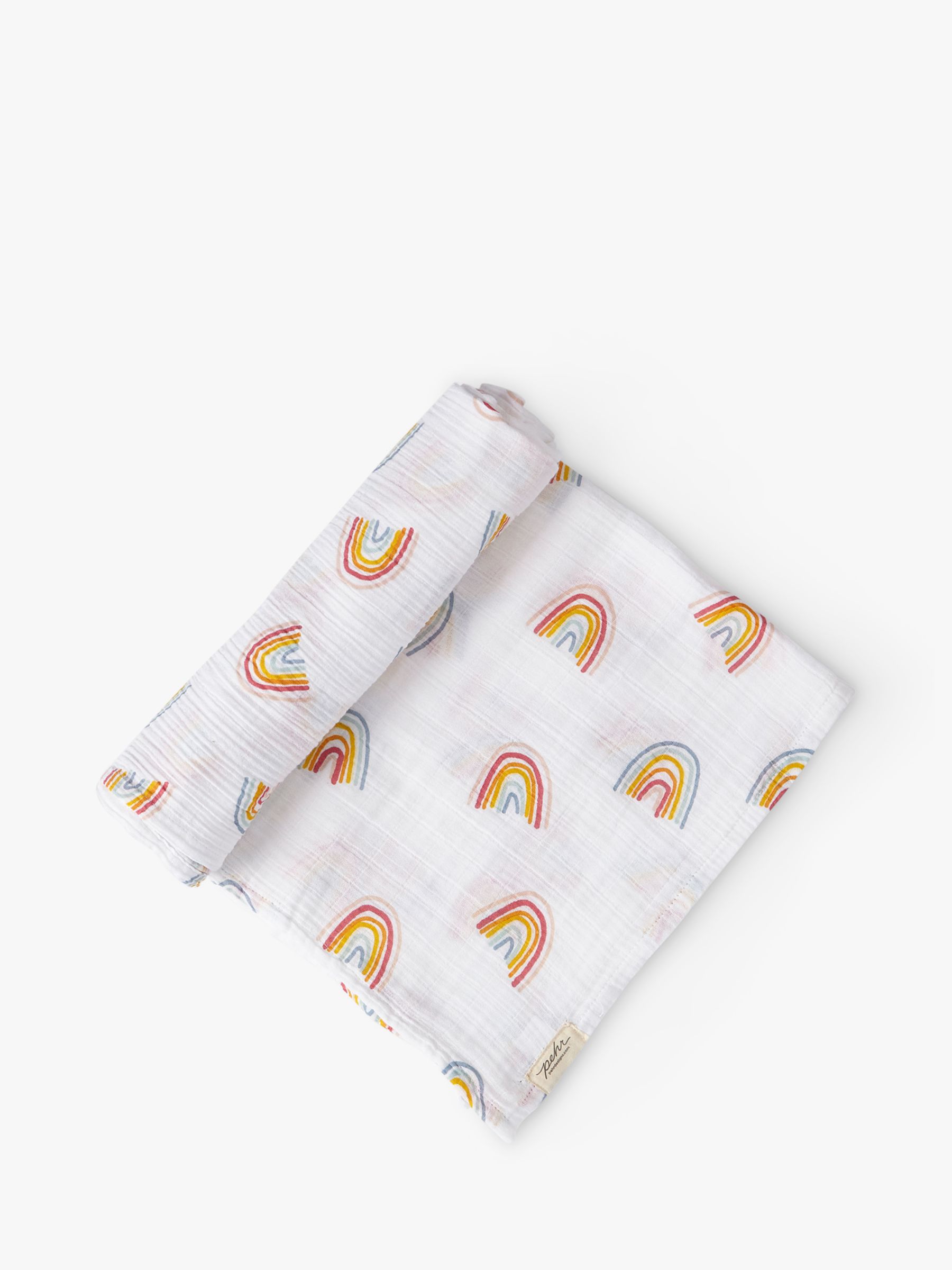 Pehr Rainbow Print GOTS Organic Muslin Cotton Swaddle Blanket