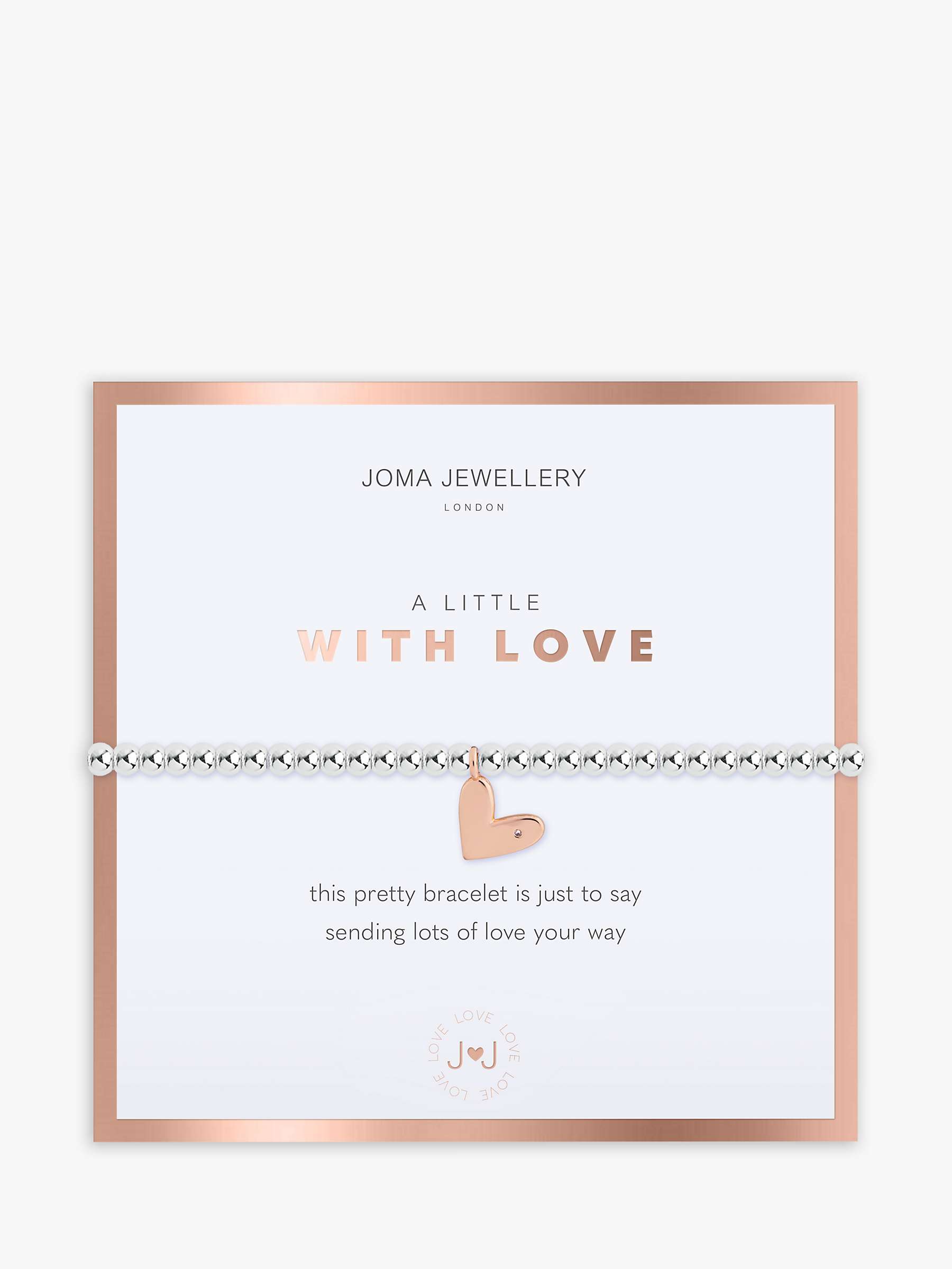 Buy Joma Jewellery A Little With Love Beaded Bracelet, Silver/Rose Gold Online at johnlewis.com