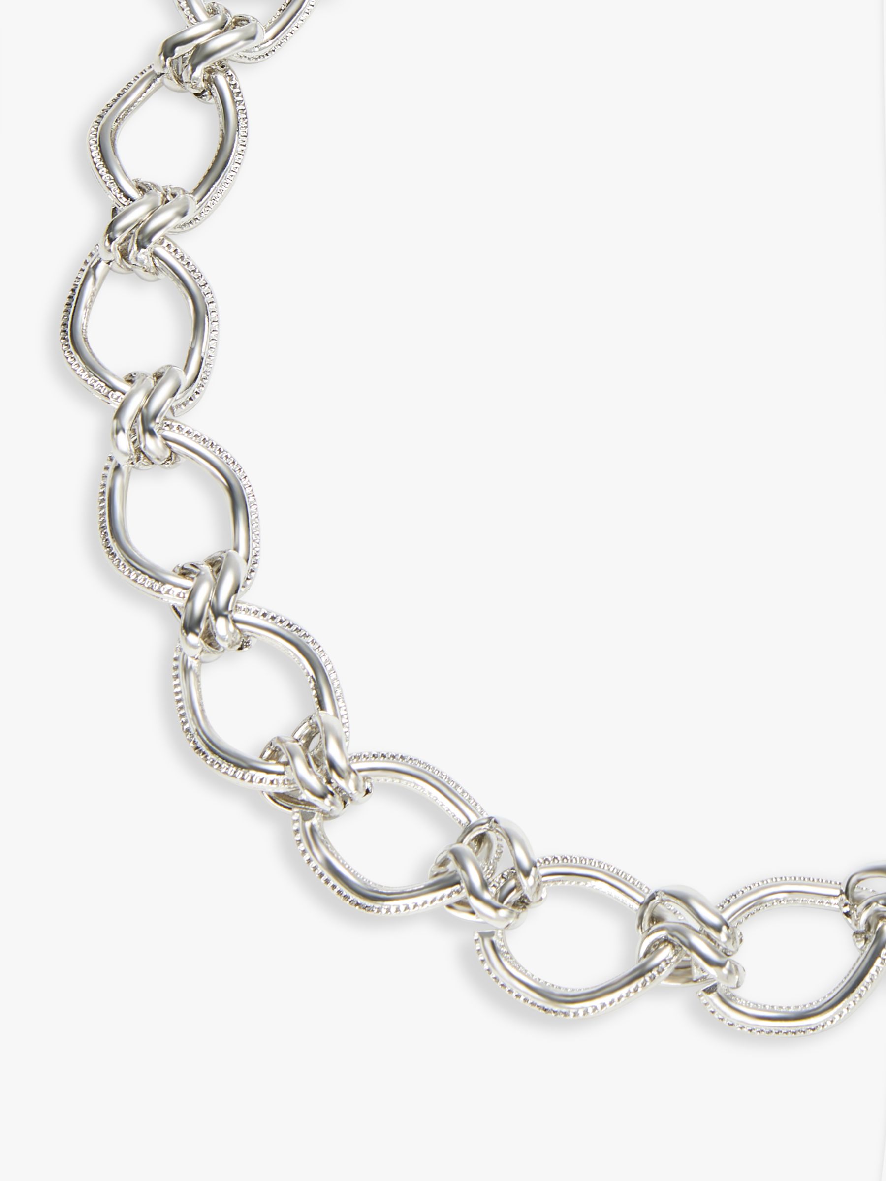 John Lewis & Partners Statement Twist Chain Link Necklace, Silver at 