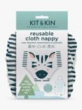 Kit & Kin Zebra Reusable Cloth Nappy, Multi, One Size