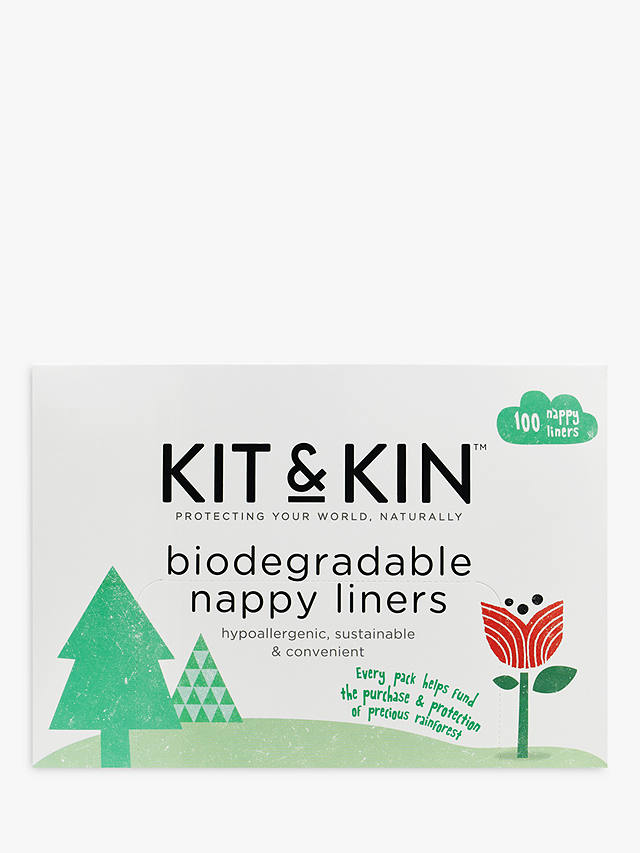 Kit & Kin Biodegradable Nappy Liners, Pack of 100