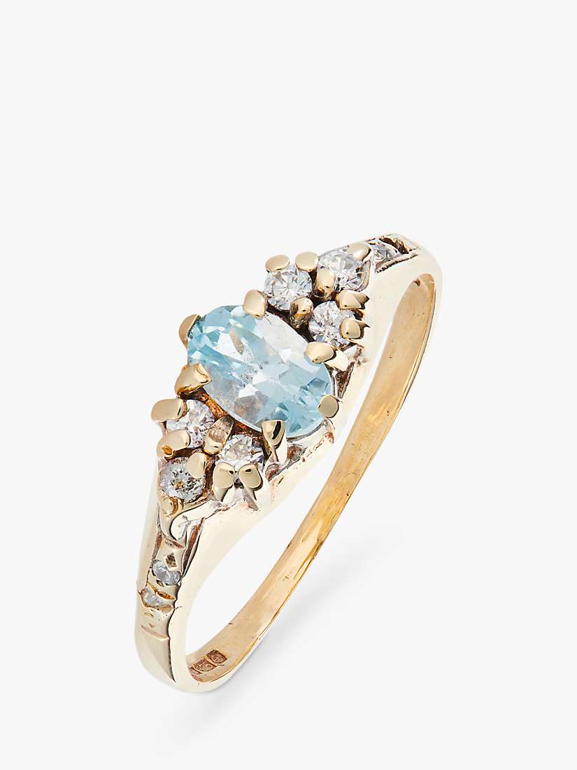 Buy L & T Heirlooms 9ct Yellow Gold Second Hand Oval Topaz and Cubic Zirconia Ring Online at johnlewis.com