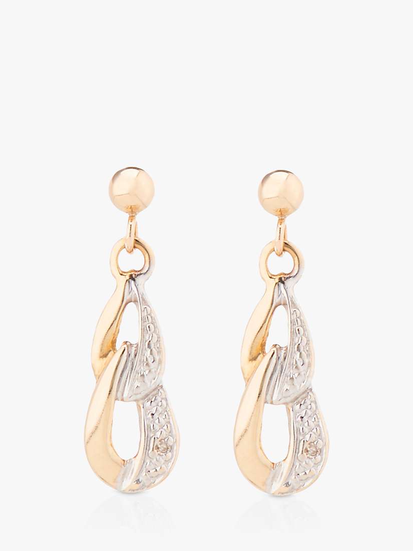 Buy L & T Heirlooms 9ct Yellow and White Gold Second Hand Diamond Drop Earrings Online at johnlewis.com
