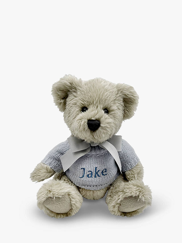 Babyblooms Hand Tied Baby Clothes Bouquet and Personalised Berkeley Bear Soft Toy, Light Blue