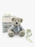 Babyblooms Personalised Berkeley Bear Soft Toy with Bear House Box, Light Blue