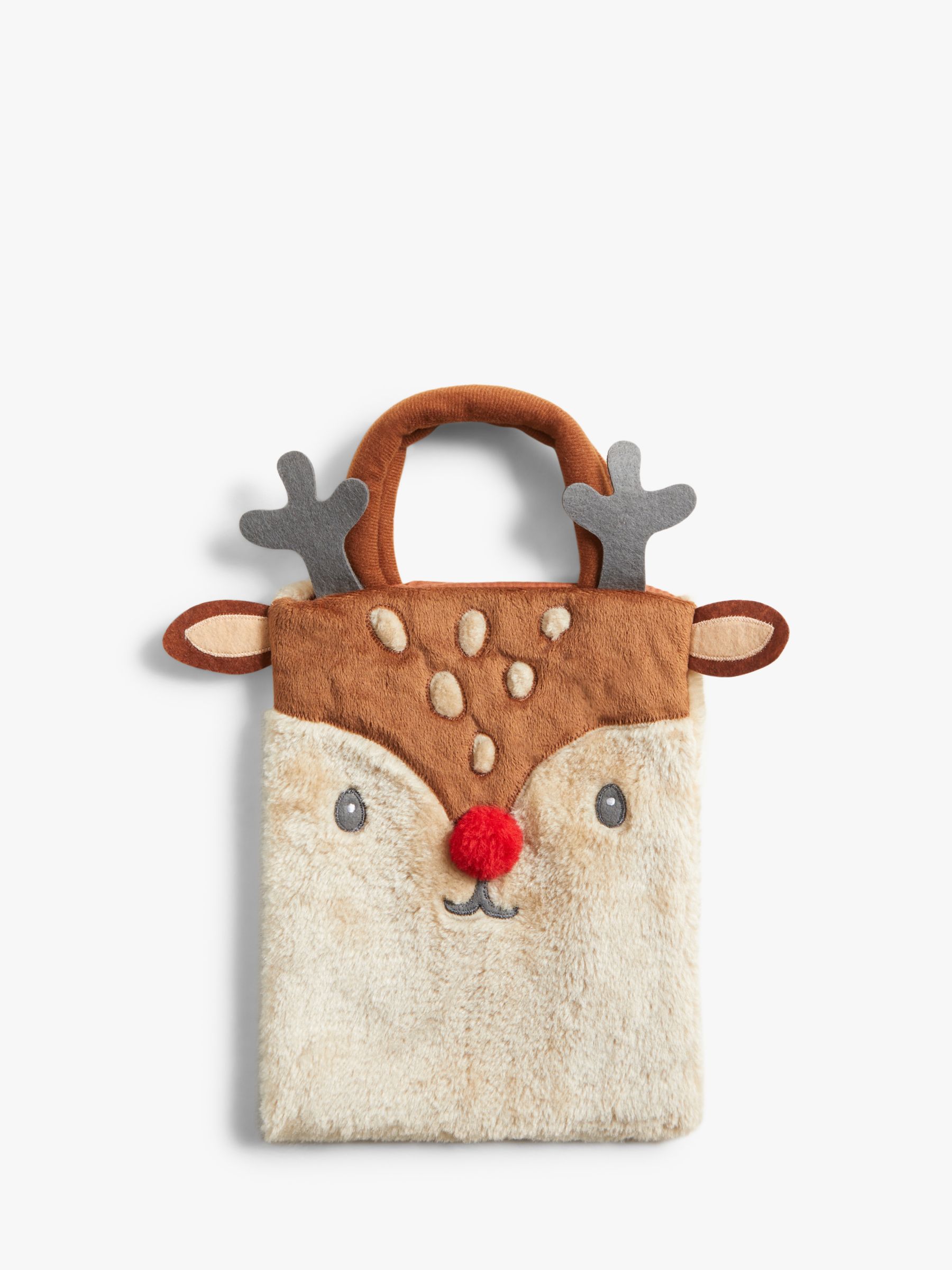 John Lewis Faux Fur Rudolph Gift Bag
