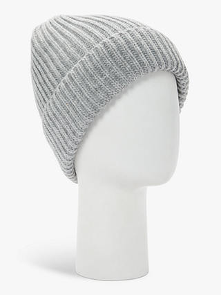 Kin Ribbed Textured Beanie Hat, Grey