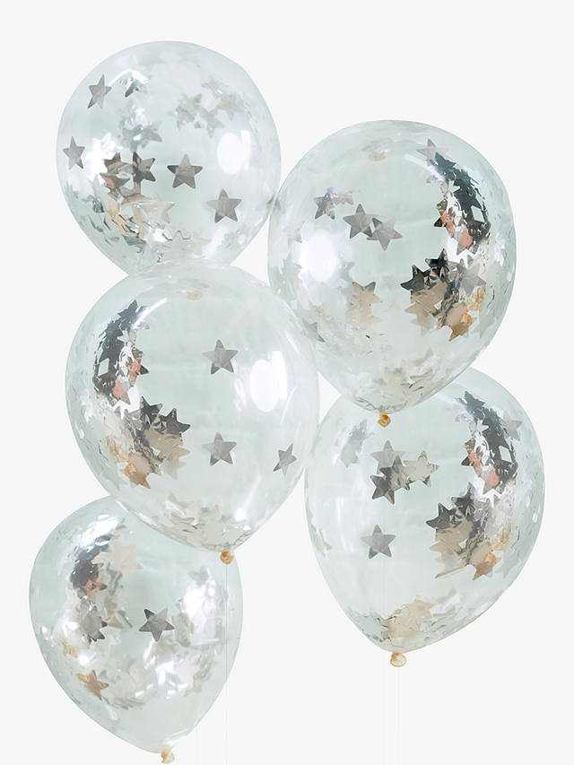 Ginger Ray Star Confetti Balloons, Pack of 5