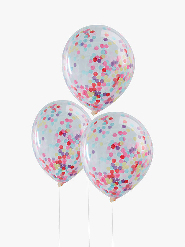 Ginger Ray Pastel Confetti Balloons, Pack of 5