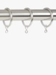John Lewis Curtain Rings for Pencil Pleat Curtains, Dia.28mm, Set of 6, Stainless Steel