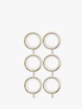 John Lewis Curtain Rings for Pencil Pleat Curtains, Dia.28mm, Set of 6