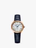 Raymond Weil 2131-P53-00966 Men's Maestro Diamond Automatic Leather Strap Watch, Dark Blue/Rose Gold