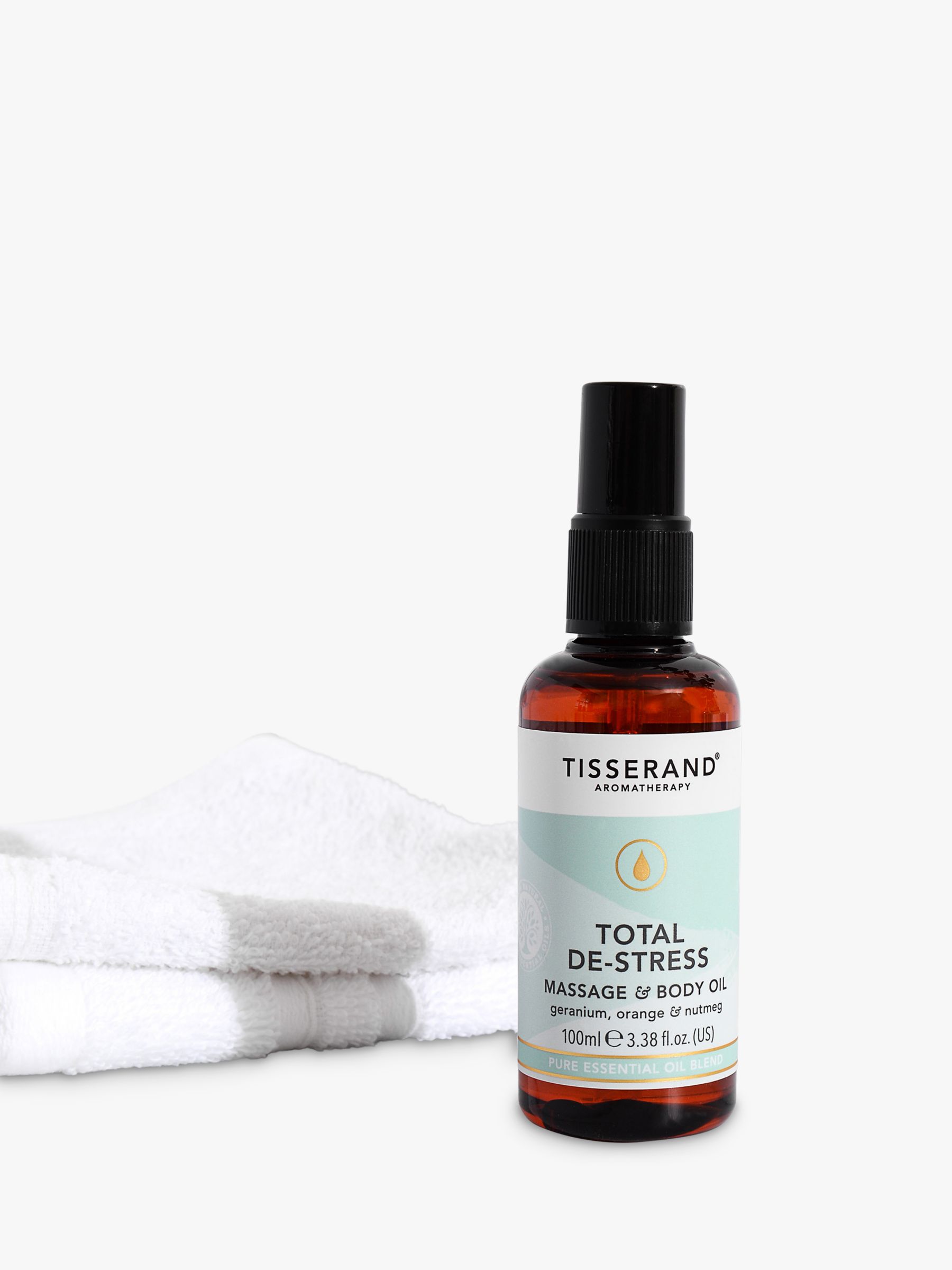 Tisserand Aromatherapy Total De-Stress Massage and Body Oil, 100ml 1
