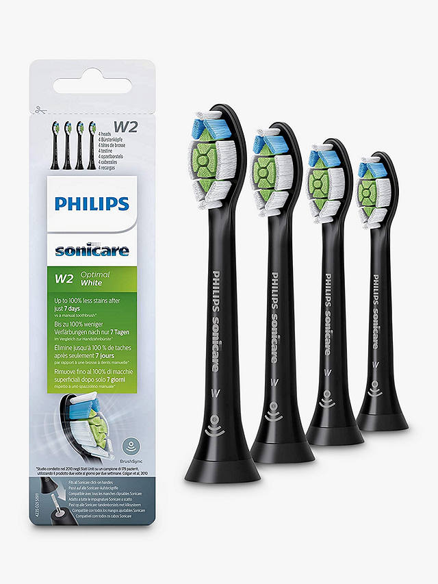 Philips Sonicare HX6064 Optimal White Replacement Brush Heads, Pack of 4, Black 1