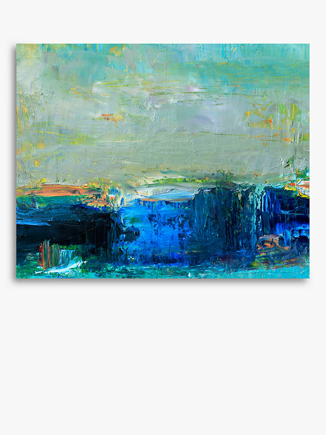 Shades of Blue Abstract Canvas Print, 61 x 76cm, Blue
