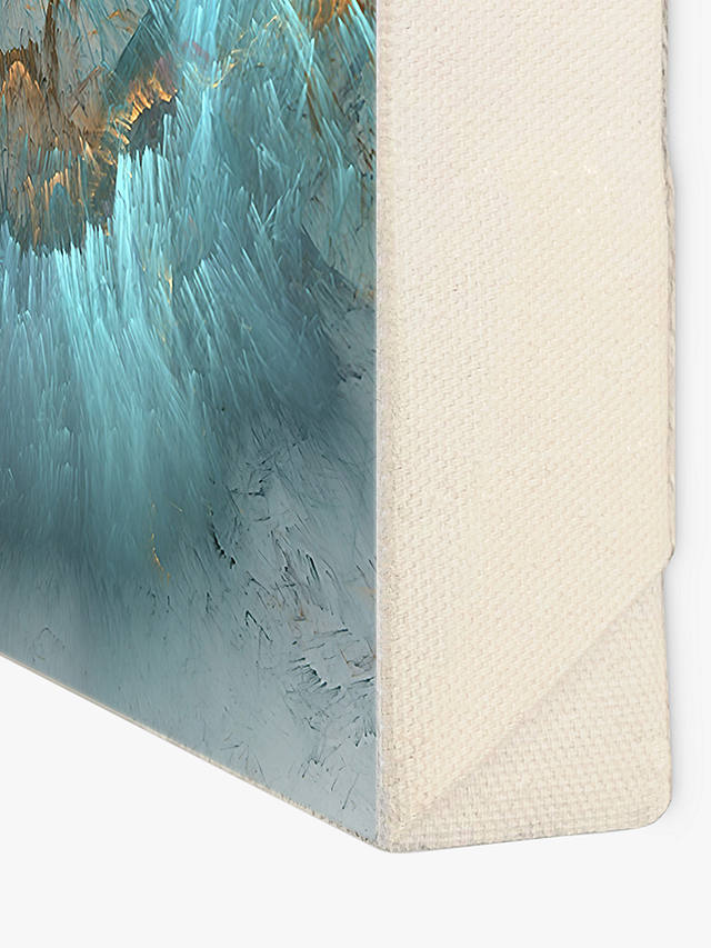 Textured Abstract Canvas Print, 61 x 81cm, Turquoise/Gold