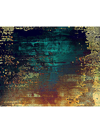 Textured Abstract Canvas Print, 61 x 76cm, Blue/Yellow