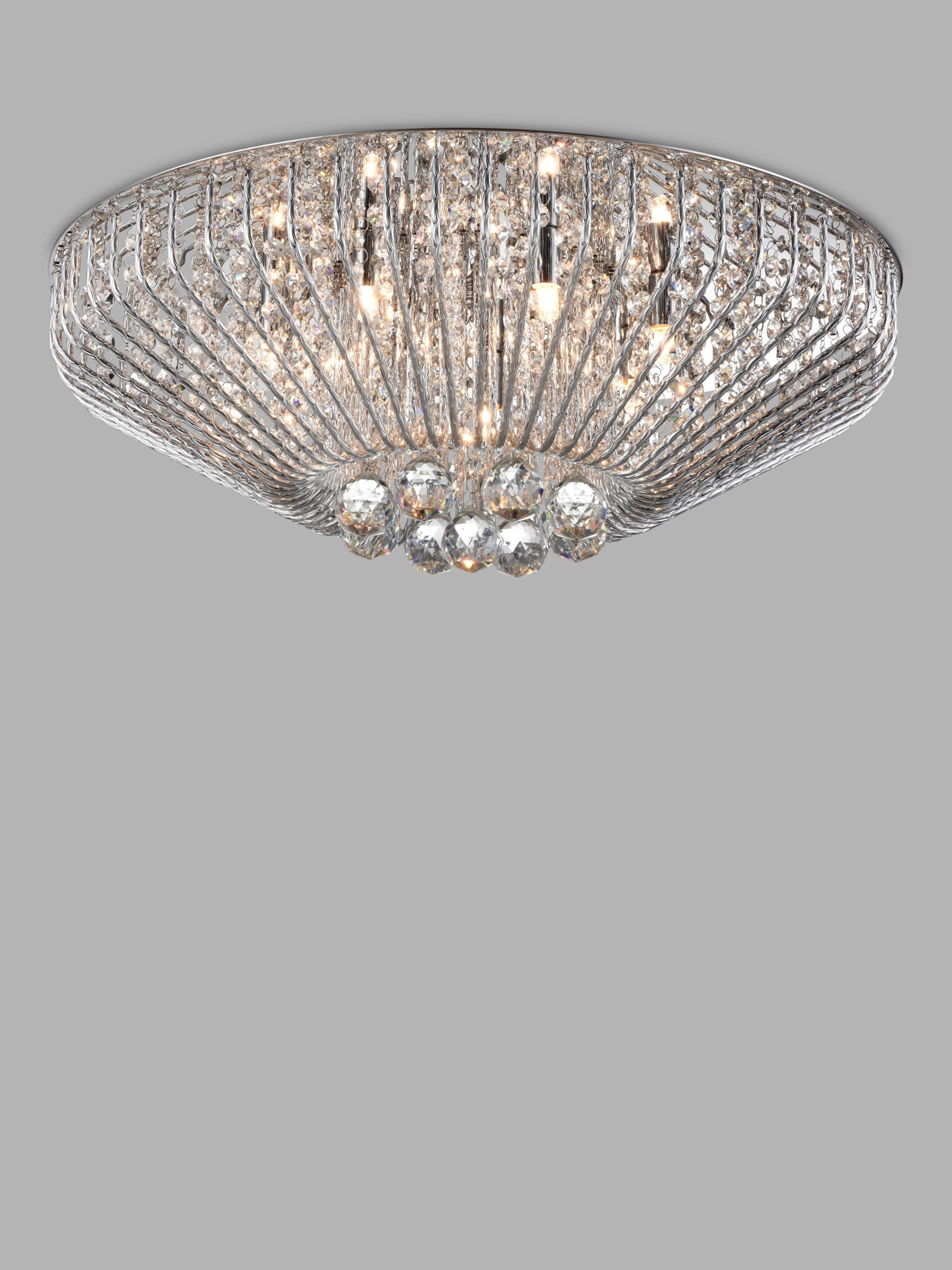 Photo of Impex carlo crystal flush ceiling light large chrome