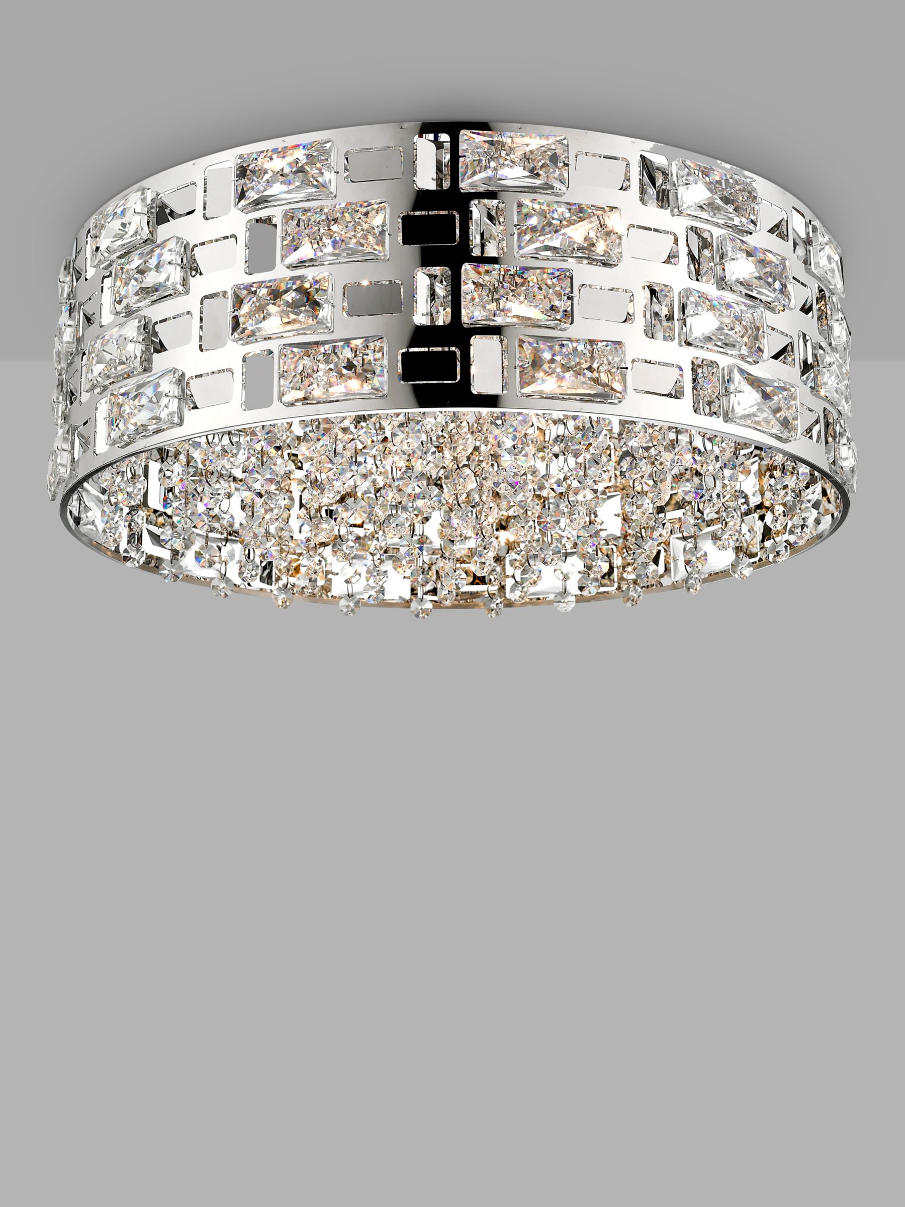 Photo of Impex lola crystal flush ceiling light large