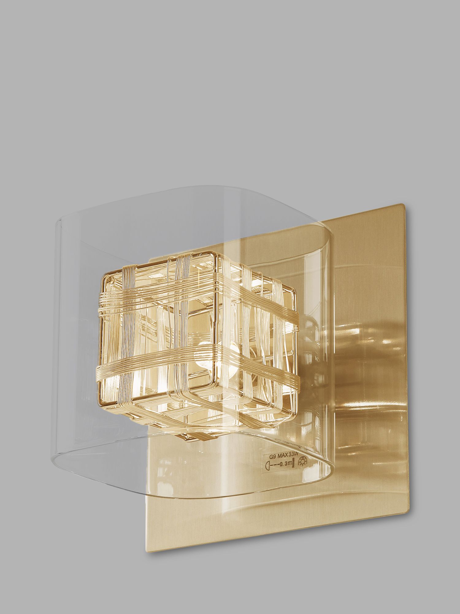 Photo of Impex avignon glass cube wall light