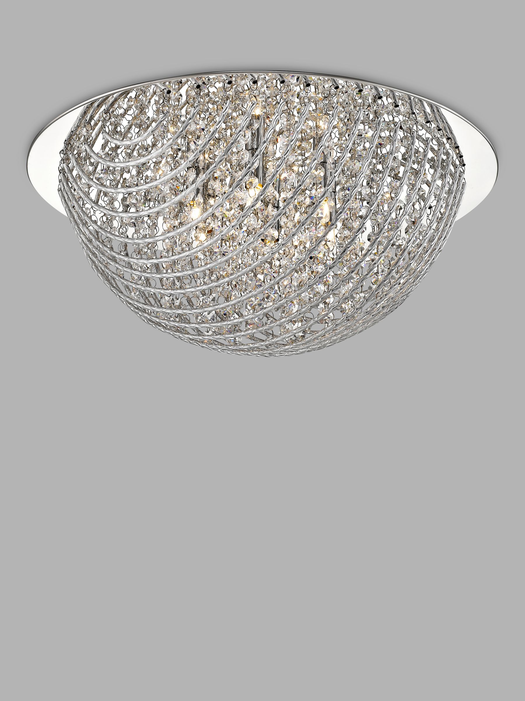 Photo of Impex millie crystal flush ceiling light large chrome