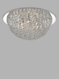 Impex Millie Crystal Flush Ceiling Light, Large, Chrome