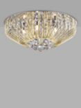 Impex Carlo Crystal Flush Ceiling Light, Small, Gold