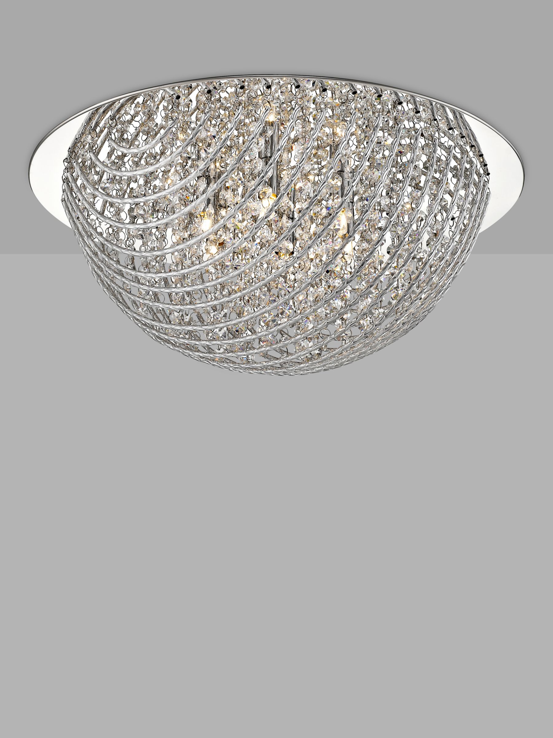 Photo of Impex millie crystal flush ceiling light small chrome