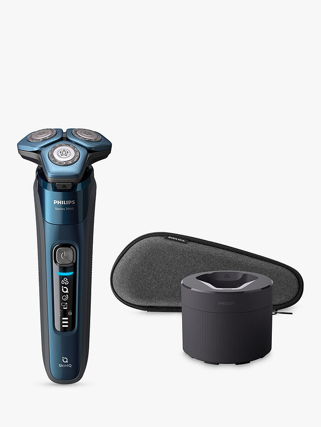 Philips S7786/50 Series 7000 Wet & Dry Men’s Electric Shaver with Quick Cleaning Pod & Travel Case, Electric Blue