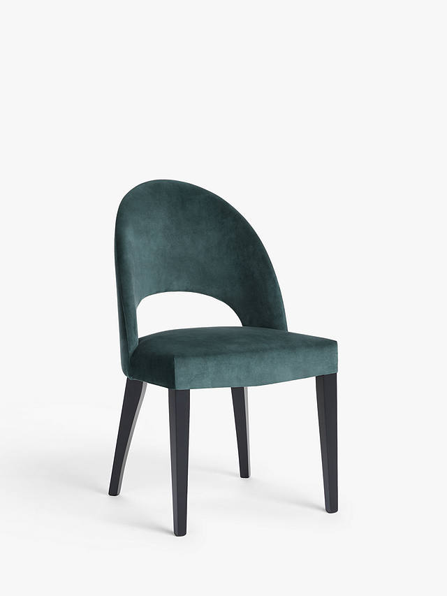 John Lewis Partners Moritz Velvet, Aqua Velvet Tufted Dining Chair