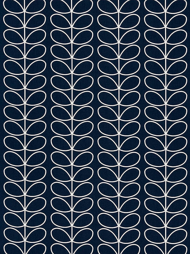 Orla Kiely Linear Stem Furnishing Fabric, Whale Blue
