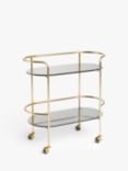 John Lewis Riya Glass Bar Cart, Gold