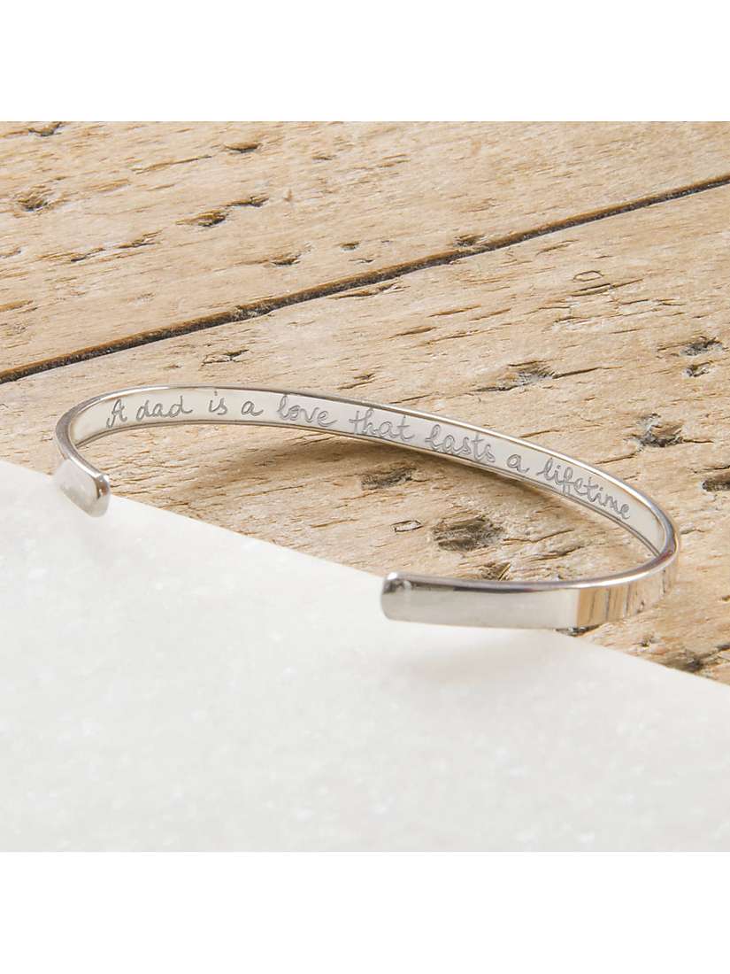Buy Merci Maman Personalised Men's Open Bracelet, Silver Online at johnlewis.com