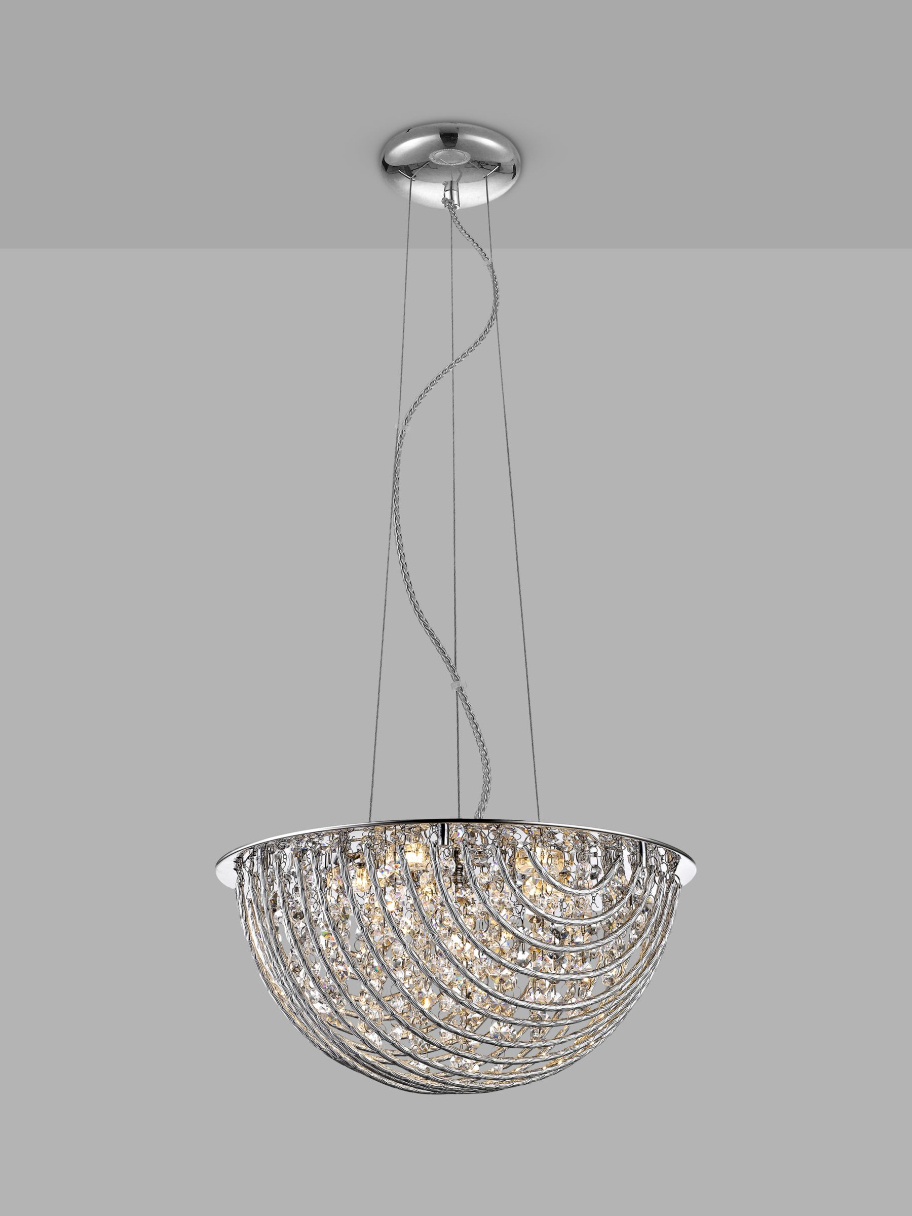 Photo of Impex millie crystal ceiling light large chrome