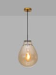 Impex Rio Glass Ceiling Light, Small, Champagne