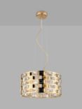 Impex Lola Crystal Ceiling Light, Medium, Gold