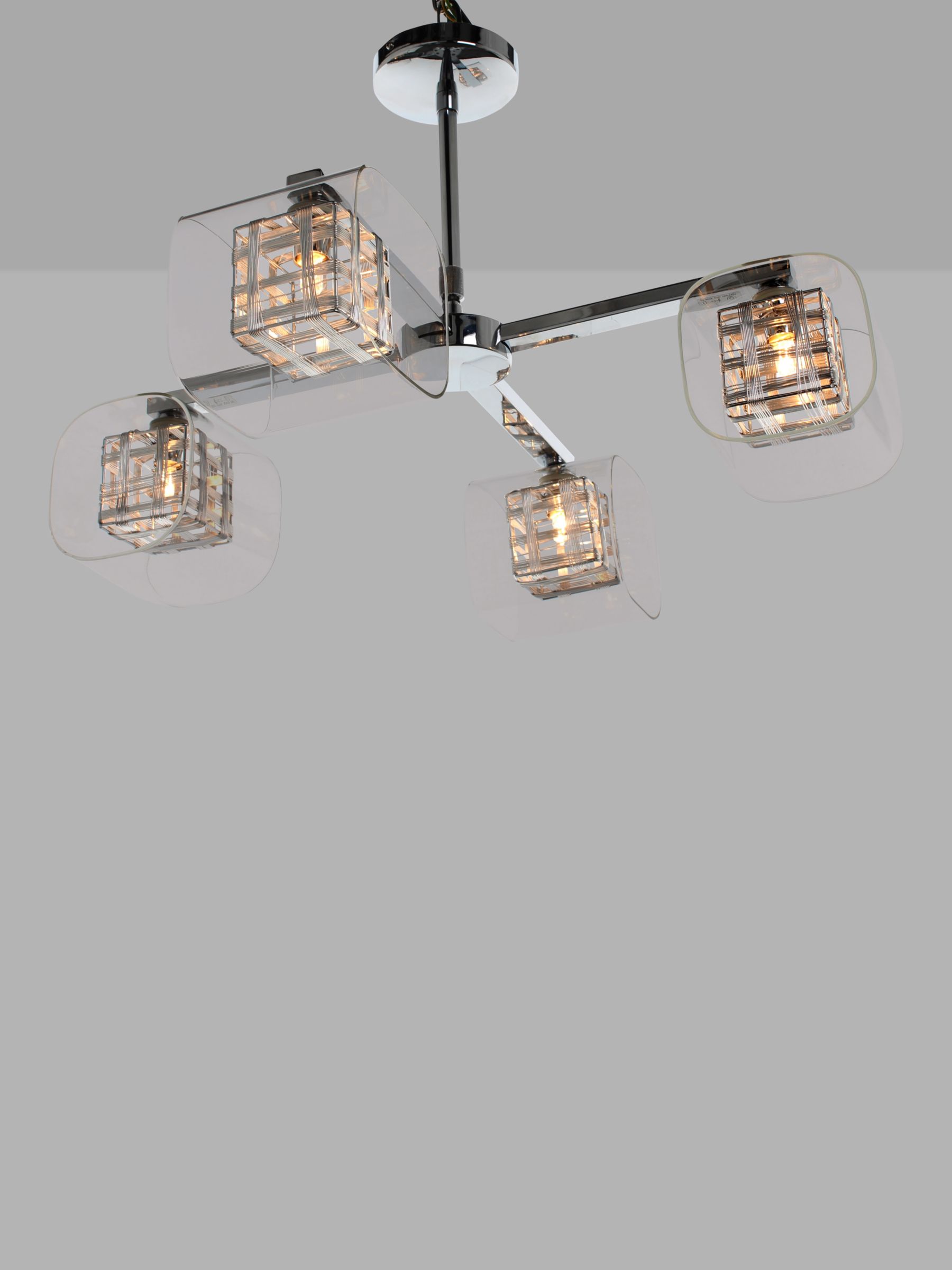 Photo of Impex avignon glass cube ceiling light chrome