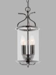Impex Winchester Glass Lantern Ceiling Light, Chrome